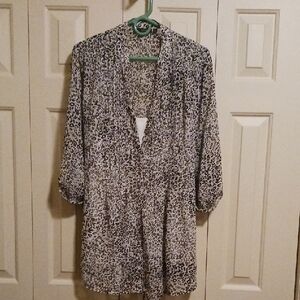 Apt. 9 Black and Grey Animal Print Blouse